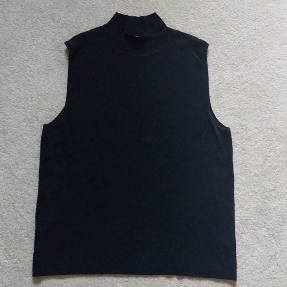 Chico's black sleeveless mock turtleneck